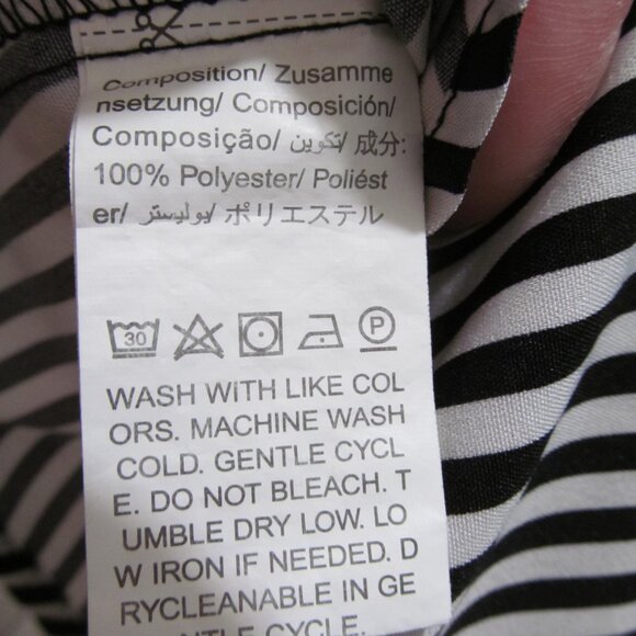 SHEIN Curve Essnce Plus Striped Print Top Lantern Sleeve 2 in 1 top Black Sz 4X - Picture 14 of 14